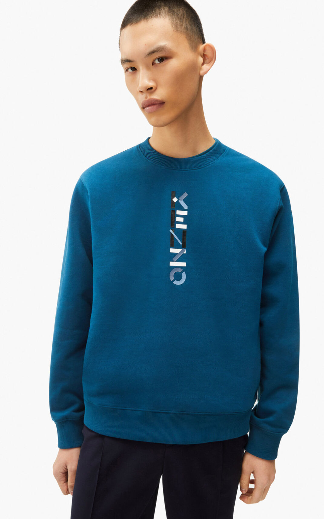 Sweat Kenzo The Hiver Capsule Logo Homme Bleu | TAWZ-65871